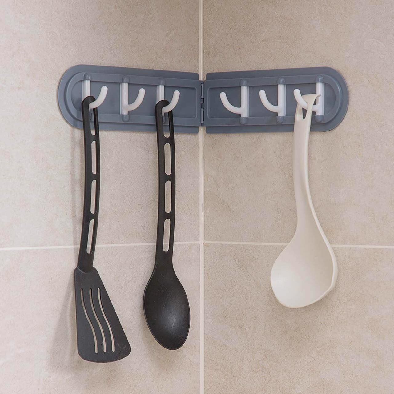 Corner Hanging Hook, Wall-Mounted Corner Wall Hook, Multifunctional Six Hooks Rack, Space-Saving Kitchen Bathroom Hanger Corner Hanging Hook, Wall-Mounted Corner Wall Hook, Multifunctional Six Hooks Rack, Space-Saving Kitchen Bathroom Hanger